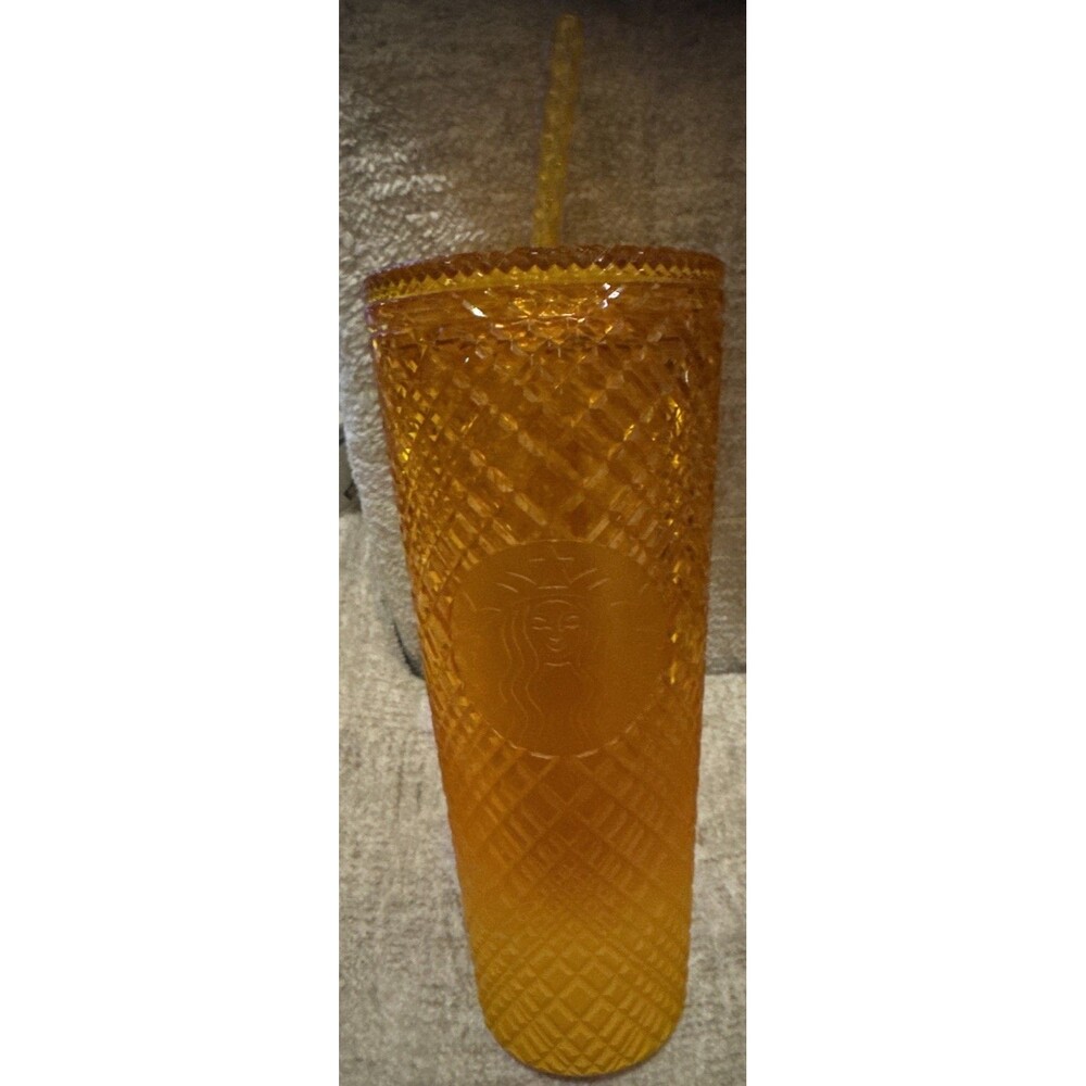 NEW 👀👀 Starbucks 2022 Summer Orange Mango Ombre Jeweled 24 oz Tumbler Cold Cup